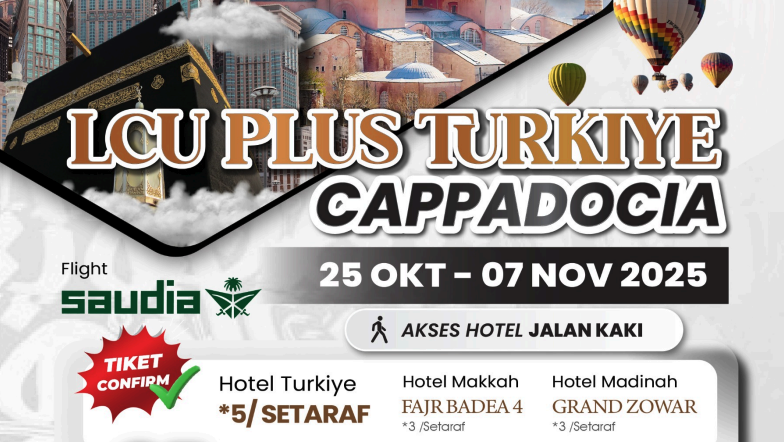 Last Call Umroh Plus Turki Cappadocia 15 Hari Saudia