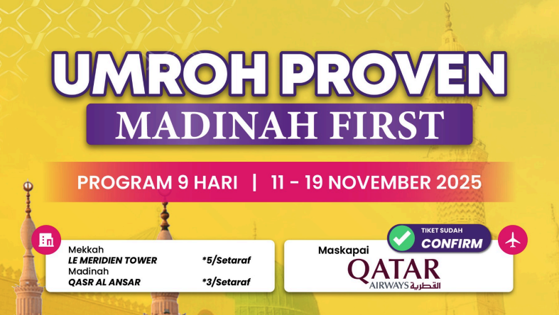 Proven 9 Hari Qatar Airways Madinah First