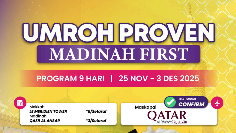 Proven 9 Hari Qatar Airways Madinah First