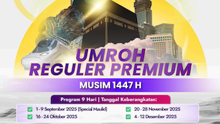 Reguler Premium Landing Jeddah Out Madinah 10 Hari Garuda Indonesia