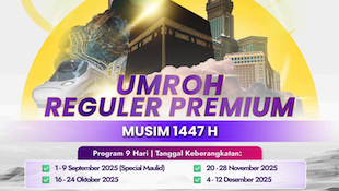 Reguler Premium Landing Jeddah Out Madinah 10 Hari Garuda Indonesia